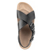 Vasky Cross Black - Dámske kožené sandále čierne, ručná výroba