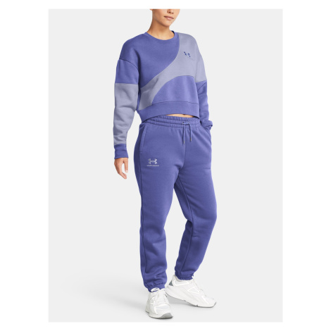 Fialové dámske tepláky Under Armour Essential Fleece Joggers-PPL