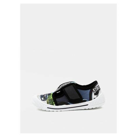 Modro-čierne chlapčenské vzorované topánky 3F