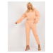 Peach basic plus size tracksuit with sweatshirt