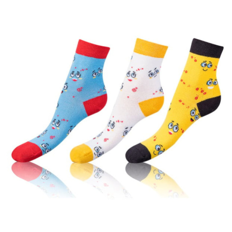 Bellinda CRAZY KIDS SOCKS 3x - Detské bláznivé ponožky 3 páry - žltá - modrá - čierna