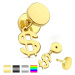 Nepravý plug do ucha z chirurgickej ocele, lesklé kruhy, symbol dolára - Farba piercing: Zlatá