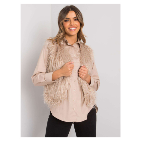 Béžová dámska kožušinová vesta TW-KZ-2115.32X-beige