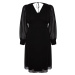 Trendyol Curve Black Slit detailné áčkové tkané šaty