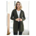 99224 Dewberry Kangaroo Pocket Knitwear Cardigan-Khaki