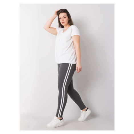 Dark grey melange leggings for plus sizes