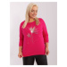 Fuchsia women's blouse plus size with print