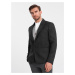 Ombre Stylish men's jacquard jacket with delicate stripes - graphite