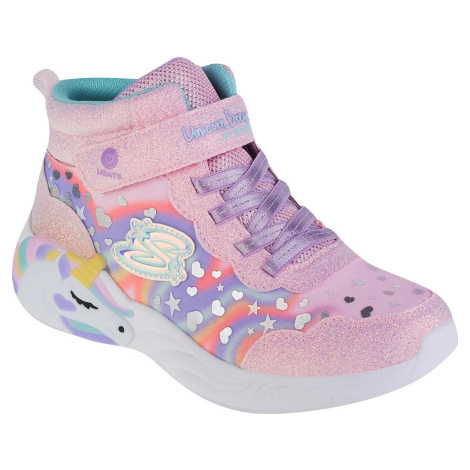 SVETLORUŽOVÉ SVIETIACE ČLENKOVÉ TENISKY SKECHERS LIGHTED UNICORN DREAMS MAGICAL DREAMER 302332L-