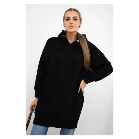 Insulated sweatshirt with embroidered oversize black inscription