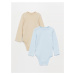 LC Waikiki Crew Neck Long Sleeve Unisex Baby Snaps Bodysuit 2-Piece