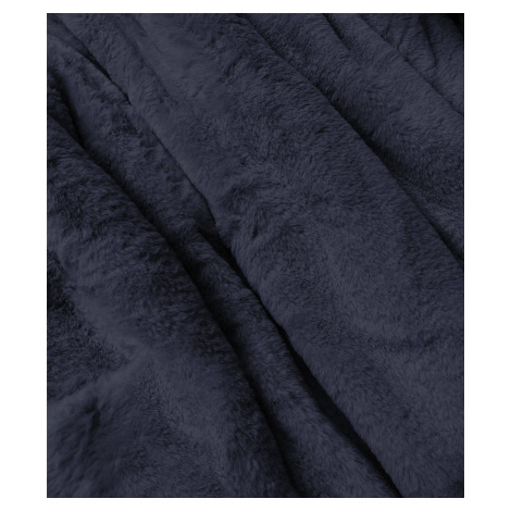 Tmavomodrá teplá dámska obojstranná zimná bunda (W610BIG) MHM