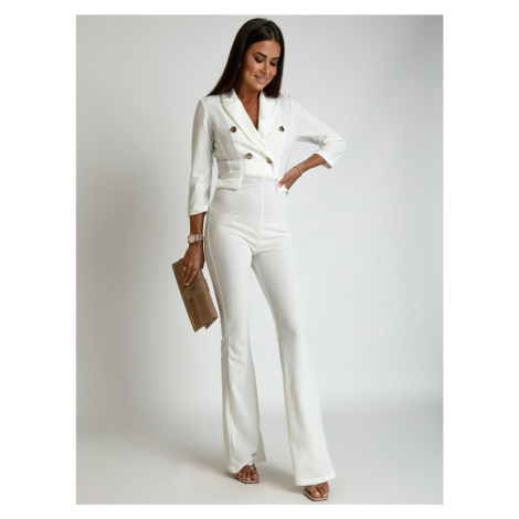 White jumpsuit with wide legs FASARDI