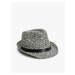 Koton Straw Fedora Hat with Groove Band Detail and a Knitted Pattern.