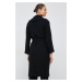 Kabát s prímesou vlny Sisley čierna farba, prechodný,