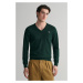 SVETER GANT CLASSIC COTTON V-NECK TARTAN GREEN