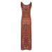 Trendyol Brown Maxi Knitted Slit Knitwear Look Beach Dress