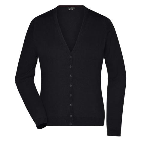 James & Nicholson Dámsky bavlnený sveter JN660 - Čierna