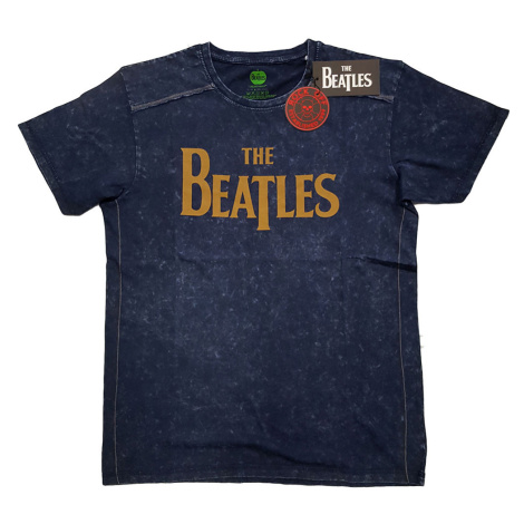 The Beatles tričko Drop T Logo Modrá