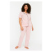 Trendyol Curve Plus Size Pajama Set - Pink - Plain