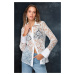 Trendyol White Unlined Knitted Lace Shirt