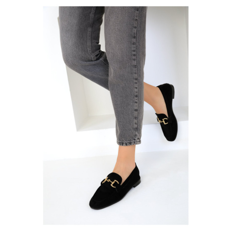 Soho Women's Black Suede Flats 18930