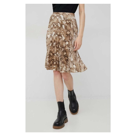 Sukňa Lauren Ralph Lauren hnedá farba, mini, áčkový strih