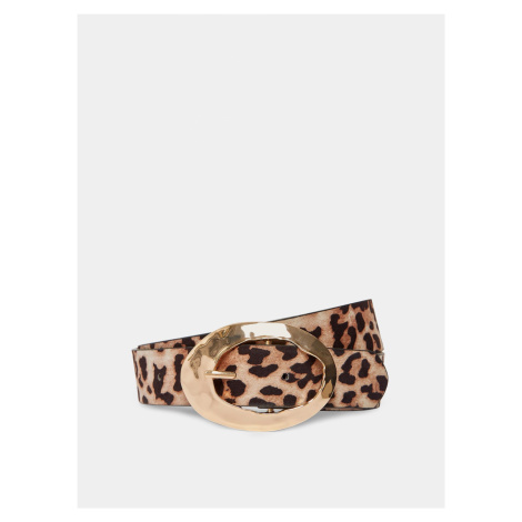 Hnedý opasok s leopardím vzorom Dorothy Perkins