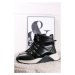 Čierne kožené šnurovacie topánky na platforme 160293