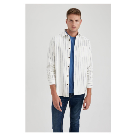 DEFACTO Regular Fit Pocket Detail Striped Lumberjack Long Sleeve Shirt