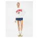 Koton College Sweatshirt Oversize Harvard Licensed Crew Neck