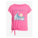 Ružové dievčenské tričko s uzlom Roxy Pura Playa