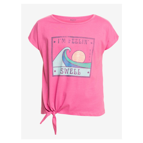 Ružové dievčenské tričko s uzlom Roxy Pura Playa