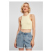 Women's T-Shirt Cropped Rib Top Soft Yellow