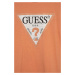 Detské tričko s dlhým rukávom Guess oranžová farba