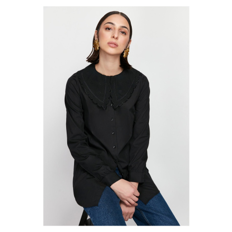 Trendyol Black Baby Collared Cotton Woven Shirt