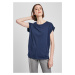 Women's T-shirt with extended shoulder navy blue