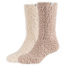 BÉŽOVO-SMOTANOVÉ DÁMSKE TEPLÉ PONOŽKY SKECHERS 2PPK WM COZY FUZZY SOCKS SK41112-1221