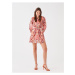 LC Waikiki Women's Patterned Long Sleeve Satin Shirt Dress