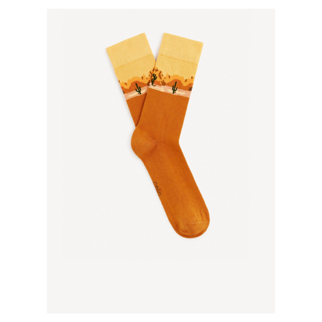Oranžové pánske ponožky Celio Gisocactu