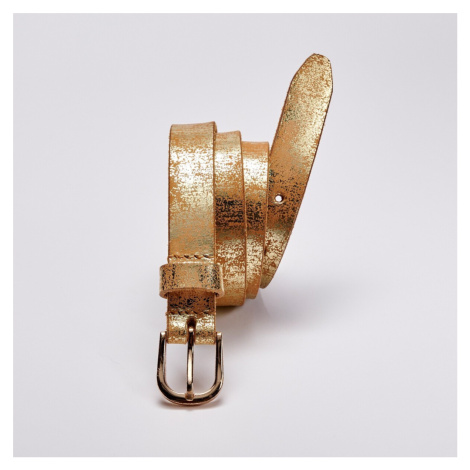Blancheporte Kožený opasok s metalickým efektom zlatá