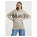 Light Grey Ribbed Oversize Sweater Noisy May Balance - Women