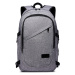 KONO unisex batoh s USB portom - šedý - 20L