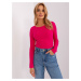 Fuchsia women's basic blouse with long sleeves