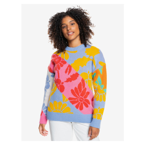 Light Blue Women's Patterned Sweater with Roxy Wool - Women