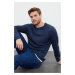 Trendyol Indigo Slim Fit Slim Cut Crew Neck Raglan Sleeve Basic Knitwear Sweater