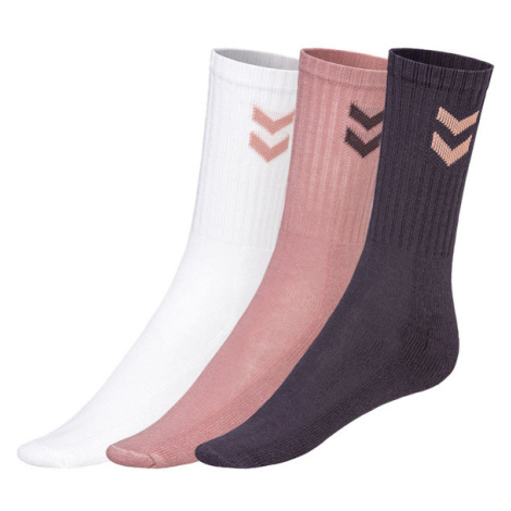 Hummel Dámske/pánske ponožky, 3 páry (dámske - biela/bledoružová/čierna)