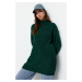 Trendyol Dark Green Openwork Knit Patterned Knitwear Sweater