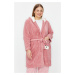 Trendyol Curve Powder Wellsoft/Plush Animal Figured Pocket Hooded Knitted Dressing Gown