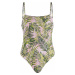 Pieces Jednodielne plavky PCNIA Swimsuit SWW Candy Pink LEAF PRINT XS